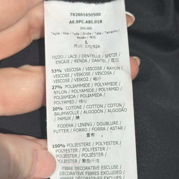 Sportmax Code Augusto Lace Bell Sleeve Dress With Blue Piping, size Large - Picture 10 of 10